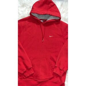 Nike Hoodie Sweatshirt Jacket Men's Size M Red Drawstring Pocket Swoosh Logo